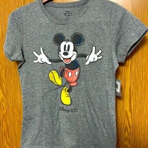NWT Disney 100 Mickey Mouse Gray T Shirt size medium